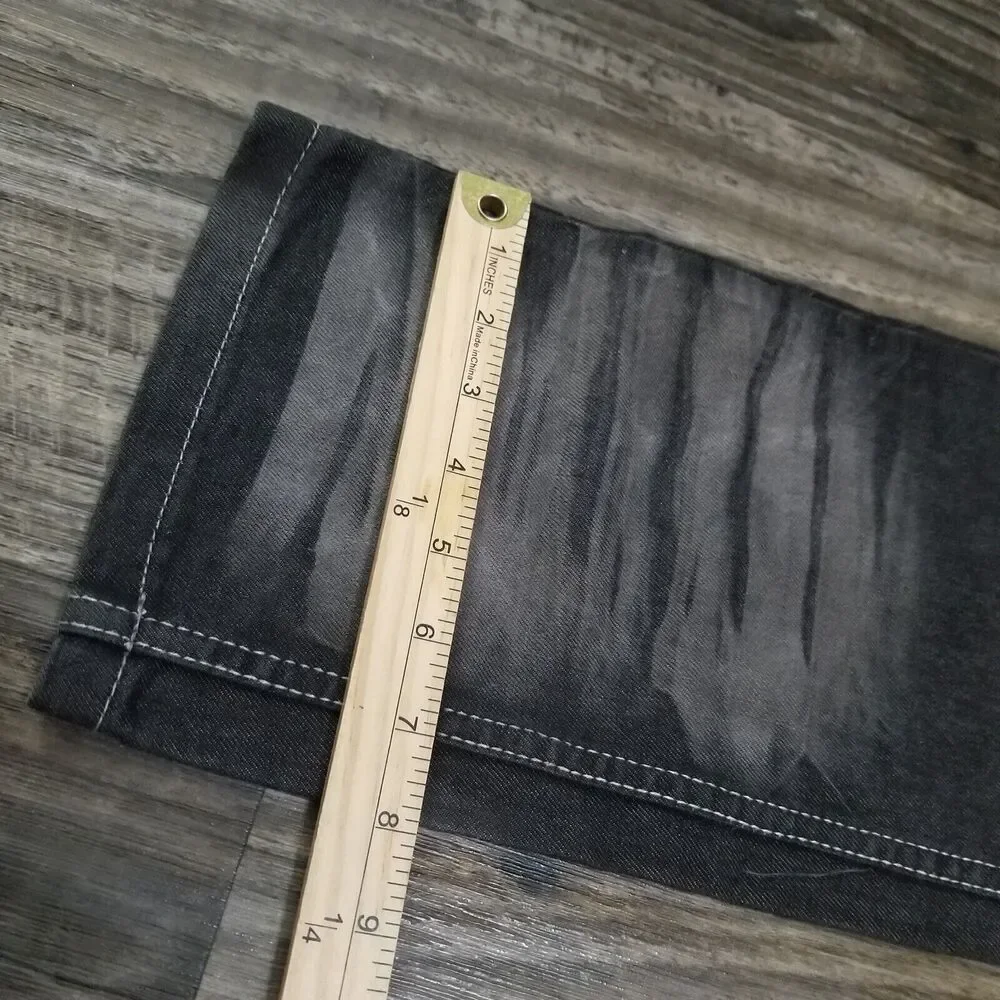 Black Lacquer Men's Jeans Black Size 38x33‎ Denim Button Zip Y2K Hip Hop Urban